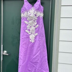 Lavender Dress with White Floral Accents